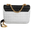 Picture of CELINE Medium C in Quilted Calfskin Black/Silver Shoulder Bag