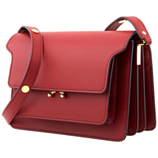 Picture of MARNI Ladies Leather Trunk Shoulder Bag-Red
