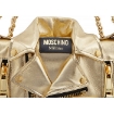 Picture of MOSCHINO Ladies Gold Laminated Moto Jacket Biker Bag