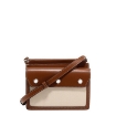 Picture of BURBERRY Mini Horseferry Print Leather And Canvas Title Bag in Natural/Malt Brown