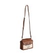 Picture of BURBERRY Mini Horseferry Print Leather And Canvas Title Bag in Natural/Malt Brown