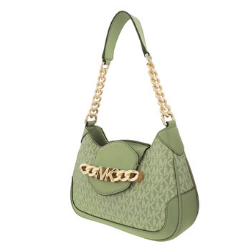 Picture of MICHAEL KORS Signature Logo-print Small Hally Shoulder Bag - Light Sage