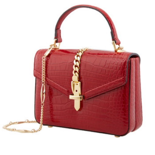 Picture of GUCCI Sylvie 1969 Crocodile-embossed Leather Mini Top Handle Bag