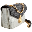 Picture of CELINE Medium C in Quilted Calfskin Black/White Shoulder Bag