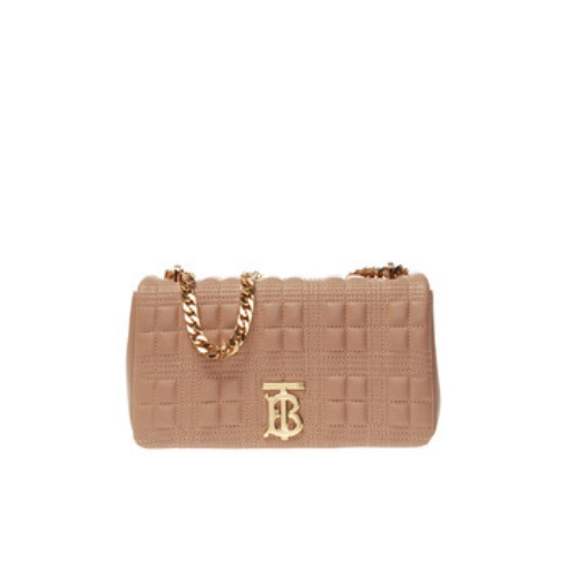 Picture of BURBERRY Camel Small Quilted Check Lambskin Lola Bag