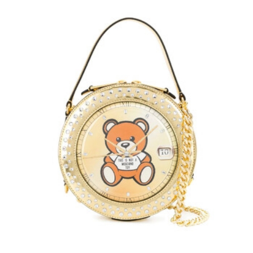 Picture of MOSCHINO Open Box - Ladies Gold Teddy Bear Round Watch Bag