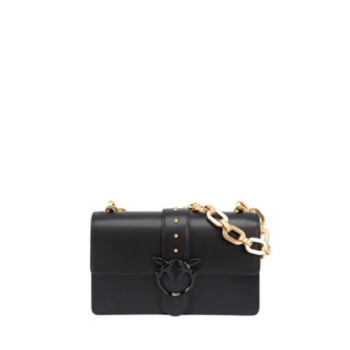 Picture of PINKO Love Leather Shoulder Bag In Black