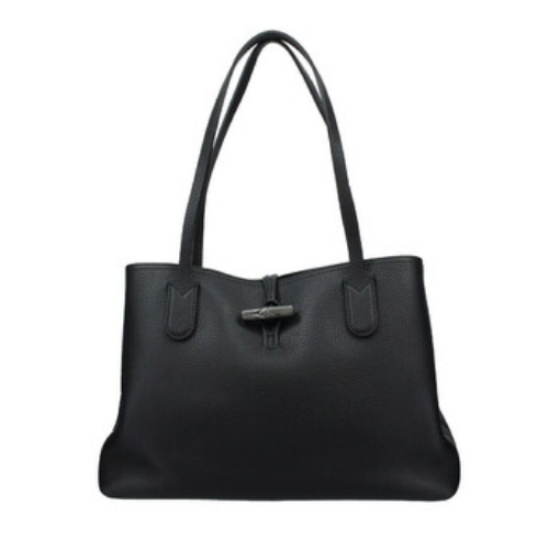 Picture of LONGCHAMP Ladies Roseau Leather Shoulder Bag In Black