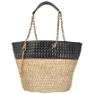 Picture of CELINE Ladies Raffia And Calfskin Medium Quilted Basket Bag