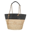 Picture of CELINE Ladies Raffia And Calfskin Medium Quilted Basket Bag