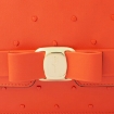 Picture of SALVATORE FERRAGAMO Orange Vara Bow Medium Leather Shoulder Bag