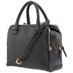 Picture of DAKS Ladies Cunard Black Leather Shoulder Bag