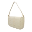 Picture of BY FAR Ladies Cream Miranda Crocodile Embossed Shoulder Bag