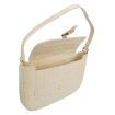 Picture of BY FAR Ladies Cream Miranda Crocodile Embossed Shoulder Bag