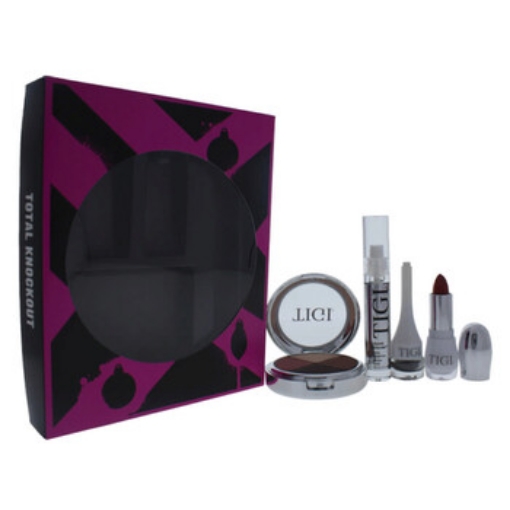 Picture of TIGI 0.301oz Hight Density Quad Affair , 0.11oz Luxe Lip Gloss - Dumb Blonde, 0.14oz Decadent Lipstick - Fierce, 0.10oz Creme Eyeliner - Graphite