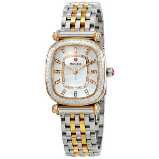 Picture of MICHELE Caber Isle Quartz Diamond Mother of Pearl Dial Two-tone Ladies Watch