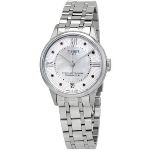 Picture of TISSOT Chemin Des Tourelles White Mother of Pearl Rubies Dial Ladies Watch