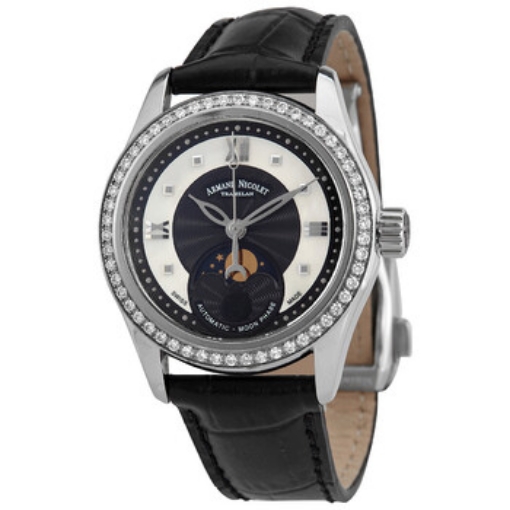 Picture of ARMAND NICOLET M03-2 Automatic Diamond Black Dial Ladies Watch