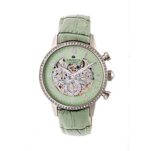 Picture of EMPRESS Beatrice Green Skeleton Dial Green Leather Strap Ladies Watch