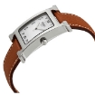 Picture of HERMES H Hour White Dial Brown Leather Ladies Watch