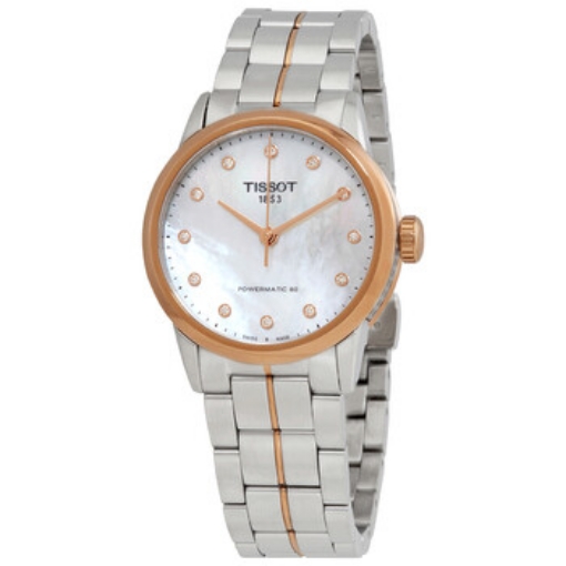 Picture of TISSOT Luxury Automatic Diamond White Mother of Pearl Dial Ladies Watch