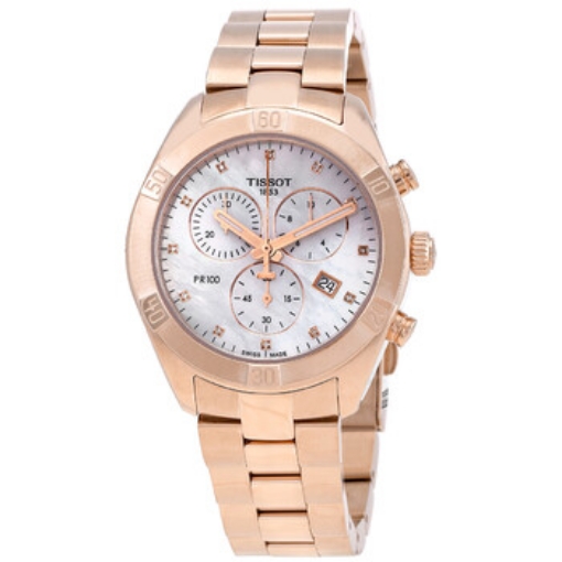 Picture of TISSOT PR 100 Chronograph Quartz Diamond White Mother of Pearl Dial Ladies Watch