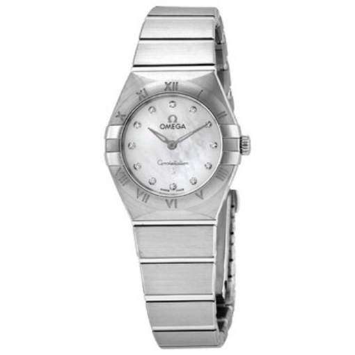 Picture of OMEGA Constellation Manhattan Quartz Diamond White Mother of Pearl Dial Watch