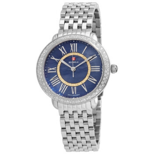 Picture of MICHELE Serein Mid Quartz Blue Dial Ladies Watch