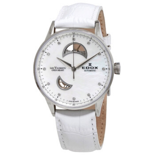 Picture of EDOX Les Vauberts Open Heart White Mother of Pearl Dial Ladies Watch