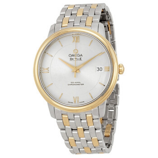 Picture of OMEGA DeVille Prestige Stainless Steel and 18kt Yellow Gold Silver Dial Unisex Watch 42420372002001