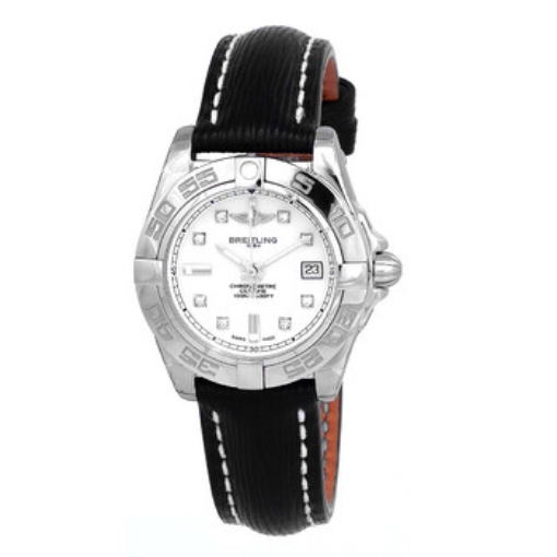 Picture of BREITLING Galactic 32 Mother of Pearl Dial Black Leather Automatic Ladies Watch A71356L2-A708BKLT