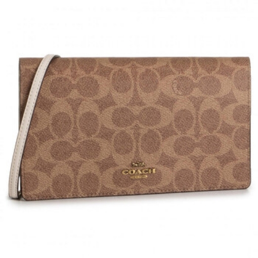 Picture of COACH Ladies Hayden Foldover Chalk/Tan Crossbody Clutch