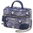 Picture of MCM Ladies X-Mini Blue Rockstar Vanity Case in Vintage Jacquard Monogram