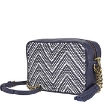 Picture of MICHAEL KORS Ginny Medium Woven Leather Crossbody- ADMIRAL/OPWT