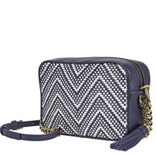 Picture of MICHAEL KORS Ginny Medium Woven Leather Crossbody- ADMIRAL/OPWT