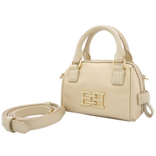 Picture of BALLY Ladies Fossil / Yellow Gold Logo-Plaque Leather Mini Bag