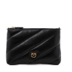 Picture of PINKO Ladies Black Quilted Love Crossbody Bag
