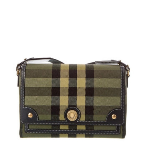 Picture of BURBERRY Ladies Note Vintage Check Cross Body Bag In Military Green