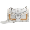 Picture of PINKO Ladies Love Stud-embellished Crossbody Bag -Silver Grey