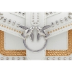 Picture of PINKO Ladies Love Stud-embellished Crossbody Bag -Silver Grey