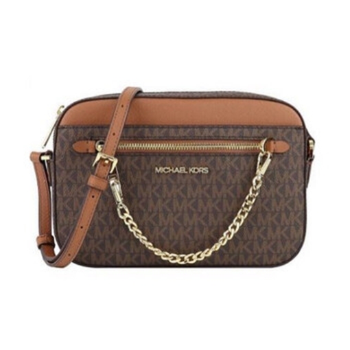 Picture of MICHAEL KORS Ladies Brown Jet Set Large Logo Crossbody Bag