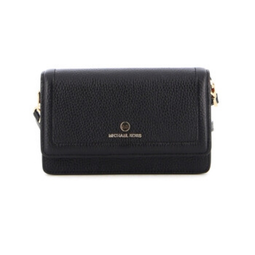 Picture of MICHAEL KORS Black Jet Set Small Pebbled Leather Smartphone Convertible Crossbody Bag