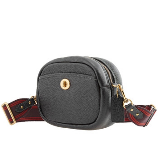 Picture of COACH Black Ladies Camera Pebbled Crossbody Bag