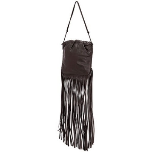 Picture of BOTTEGA VENETA The Fringe Pouch Shoulder Bag- Dark Brown