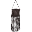 Picture of BOTTEGA VENETA The Fringe Pouch Shoulder Bag- Dark Brown