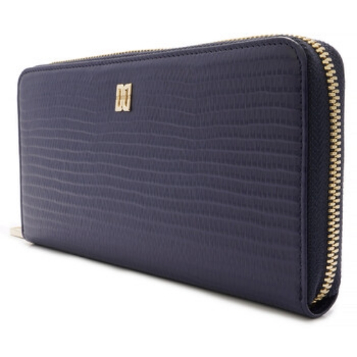 Picture of DAKS Ladies Henley Navy Leather Zip-around Wallet