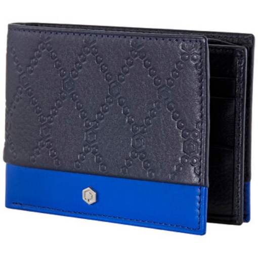 Picture of PICASSO AND CO Two-Tone Leather Wallet- Navy Blue/ Sky Blue