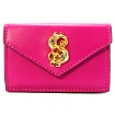 Picture of MOSCHINO Dollar Sign Pink Trifold Leather Wallet