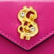 Picture of MOSCHINO Dollar Sign Pink Trifold Leather Wallet