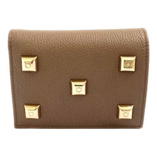 Picture of SALVATORE FERRAGAMO Brown Ladies Studded Studio Wallet